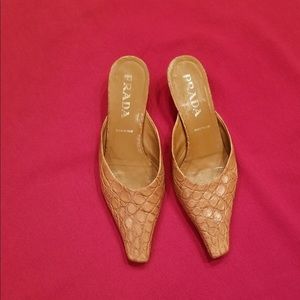 Prada Crocodile Mules